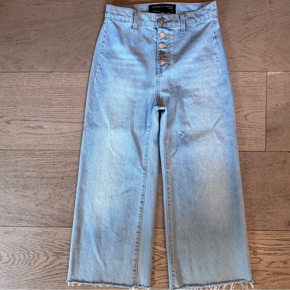 Veronica Beard Grant wide leg raw hem Jeans size 25 - Picture 5 of 13